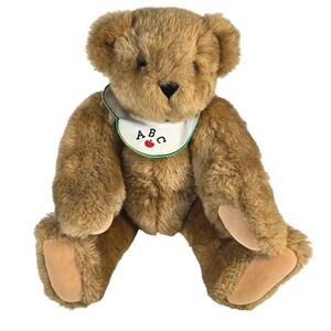 90s/Y2K VTG Vermont Teddy Bear Classic Brown ABC Bib Handmade in Vermont 16‎ in